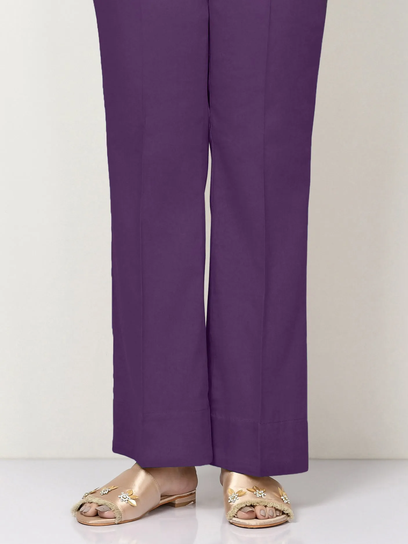 Unstitched Cambric Trouser - Dark Purple