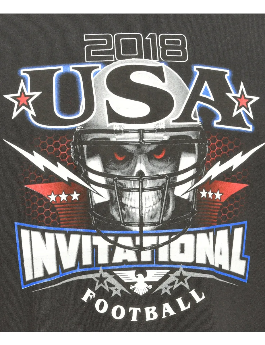 USA  Invitational Football Sports T-shirt - L