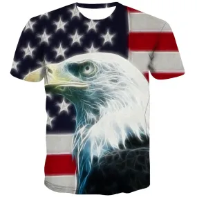 USA T shirts Men Animal Tshirts Novelty Raptor Tshirts Casual Fly Tshirt Anime Eagle T shirts Funny