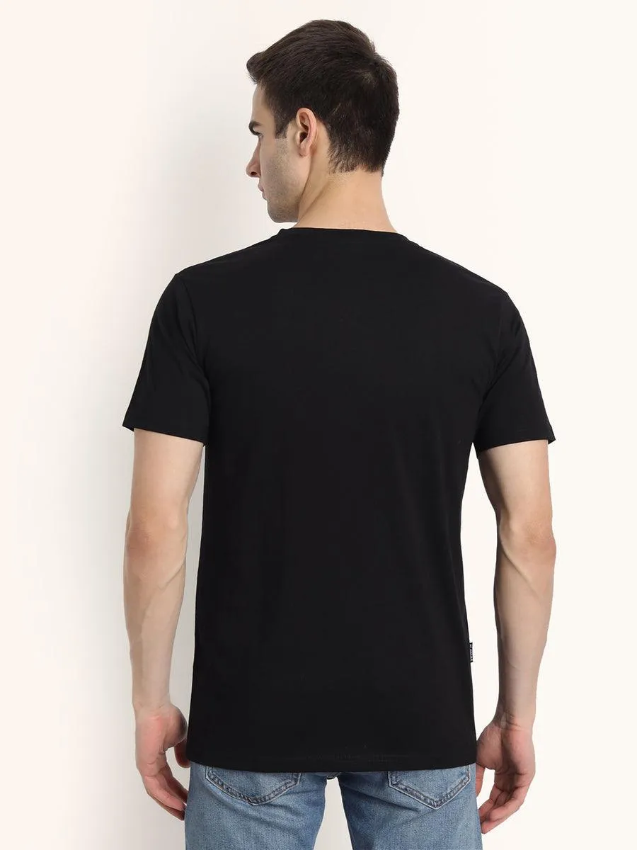 V Neck SHORT SLEEVE T SHIRT - Black