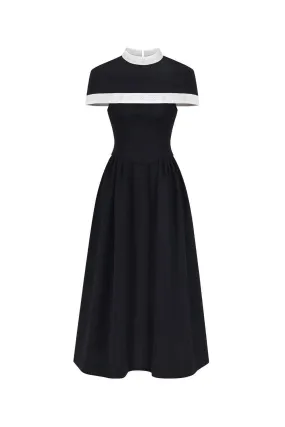 Valentina A-line High Neck Polycotton Midi Dress