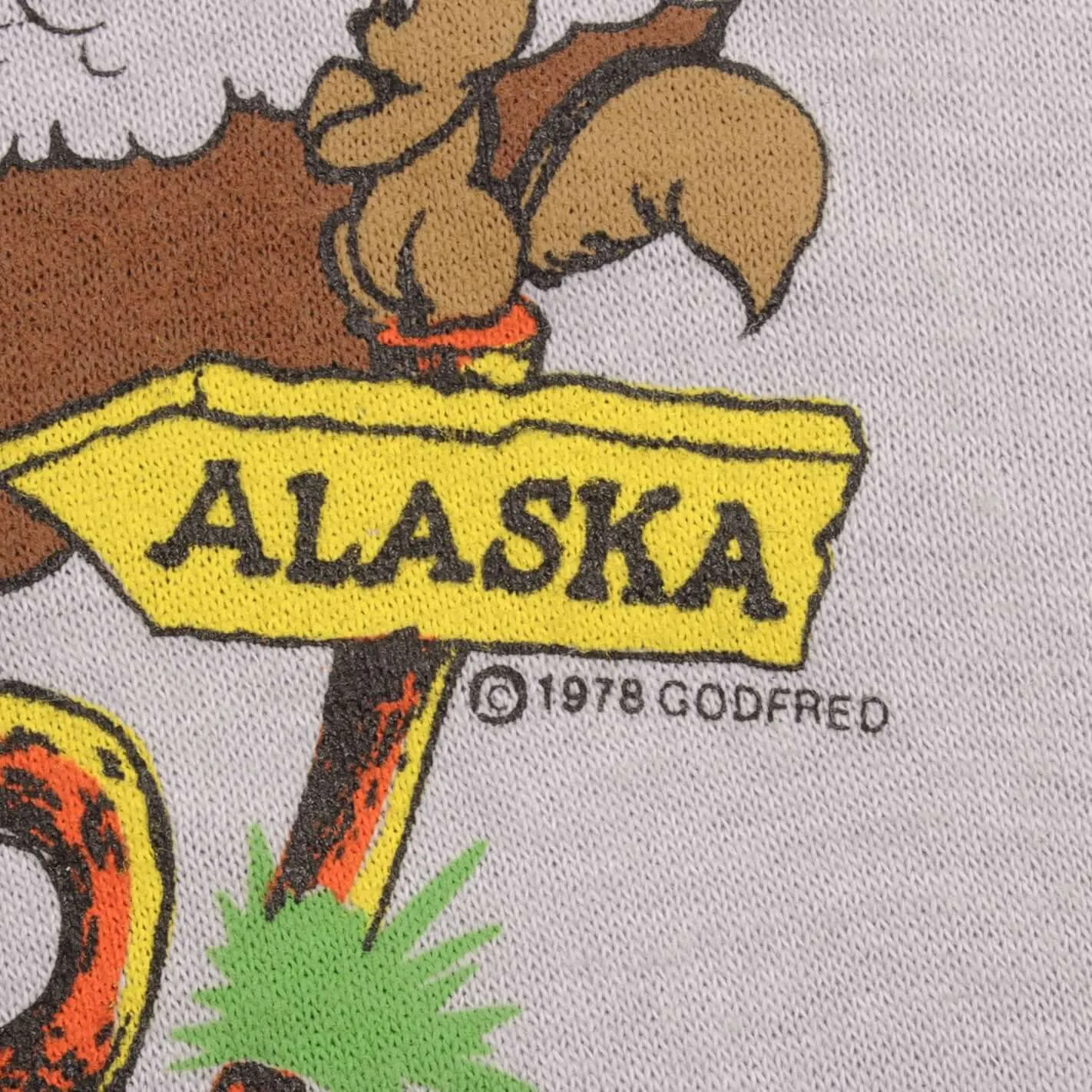 VINTAGE GRAPHIC TEE SHIRT ALASKA 1978 MEDIUM MADE IN USA NOS