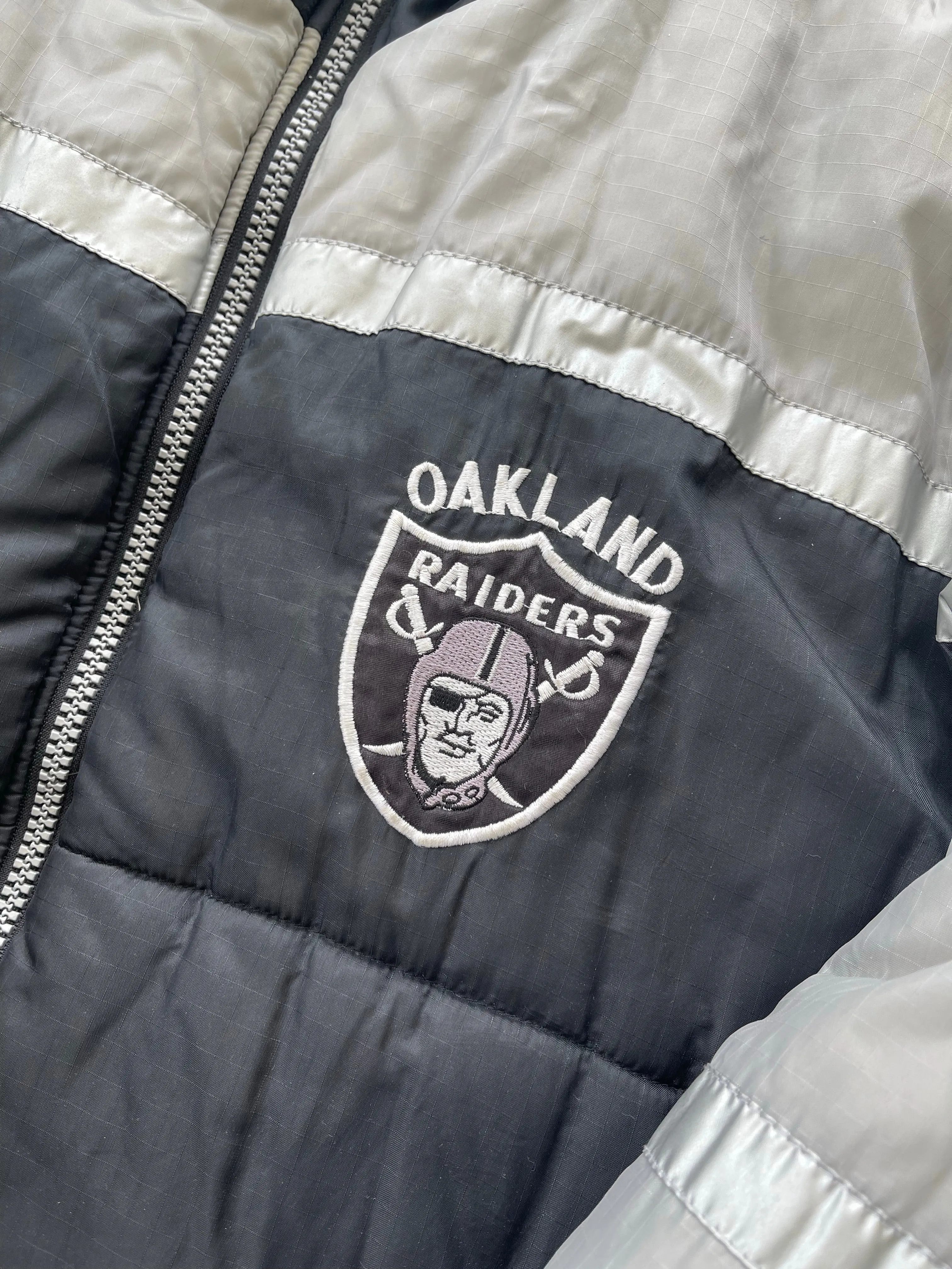 Vintage Oakland Raiders Reversible Puffer Jacket XL