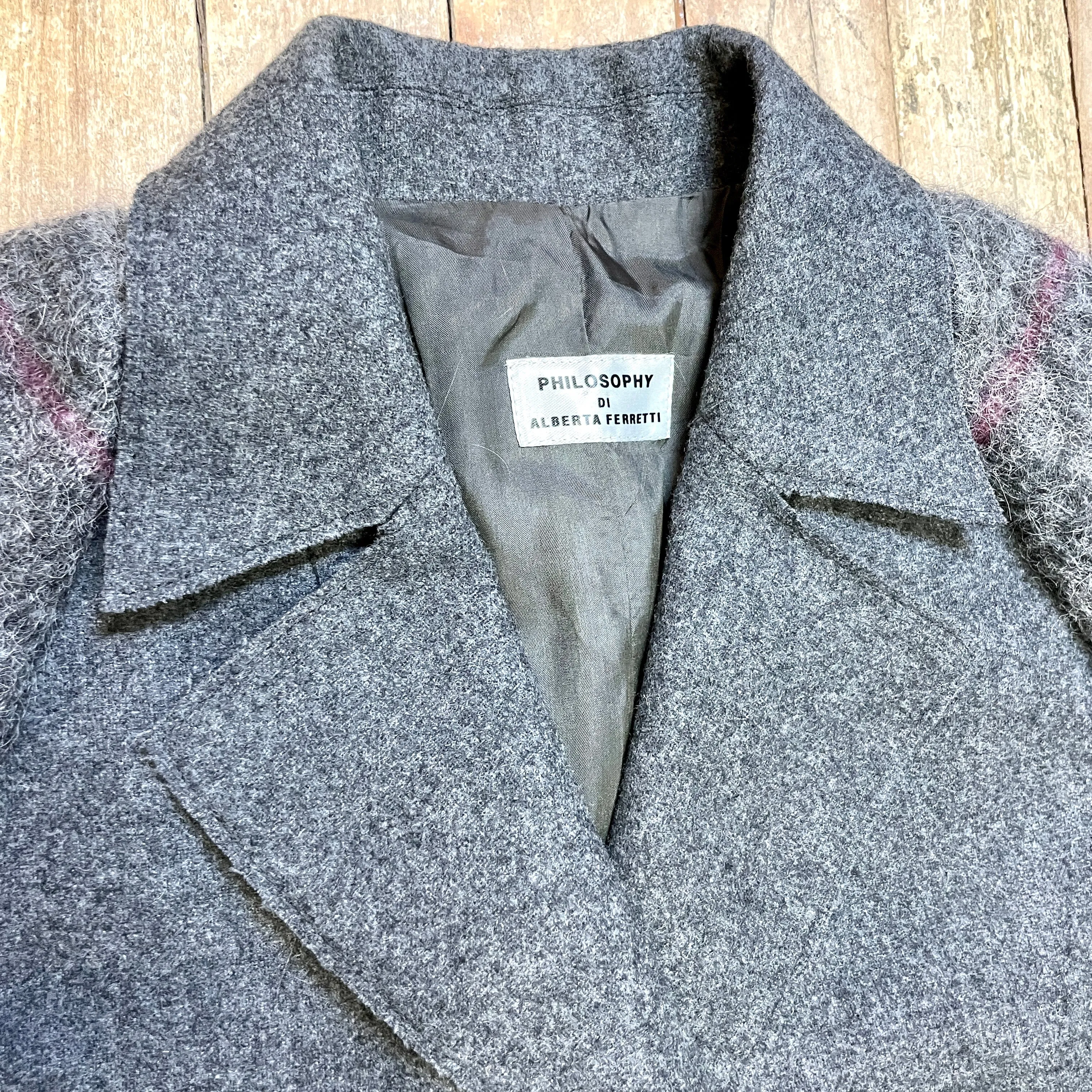 Vintage Philosophy Di Alberta Ferretti Designer Wool Blend Women's Blazer Size S