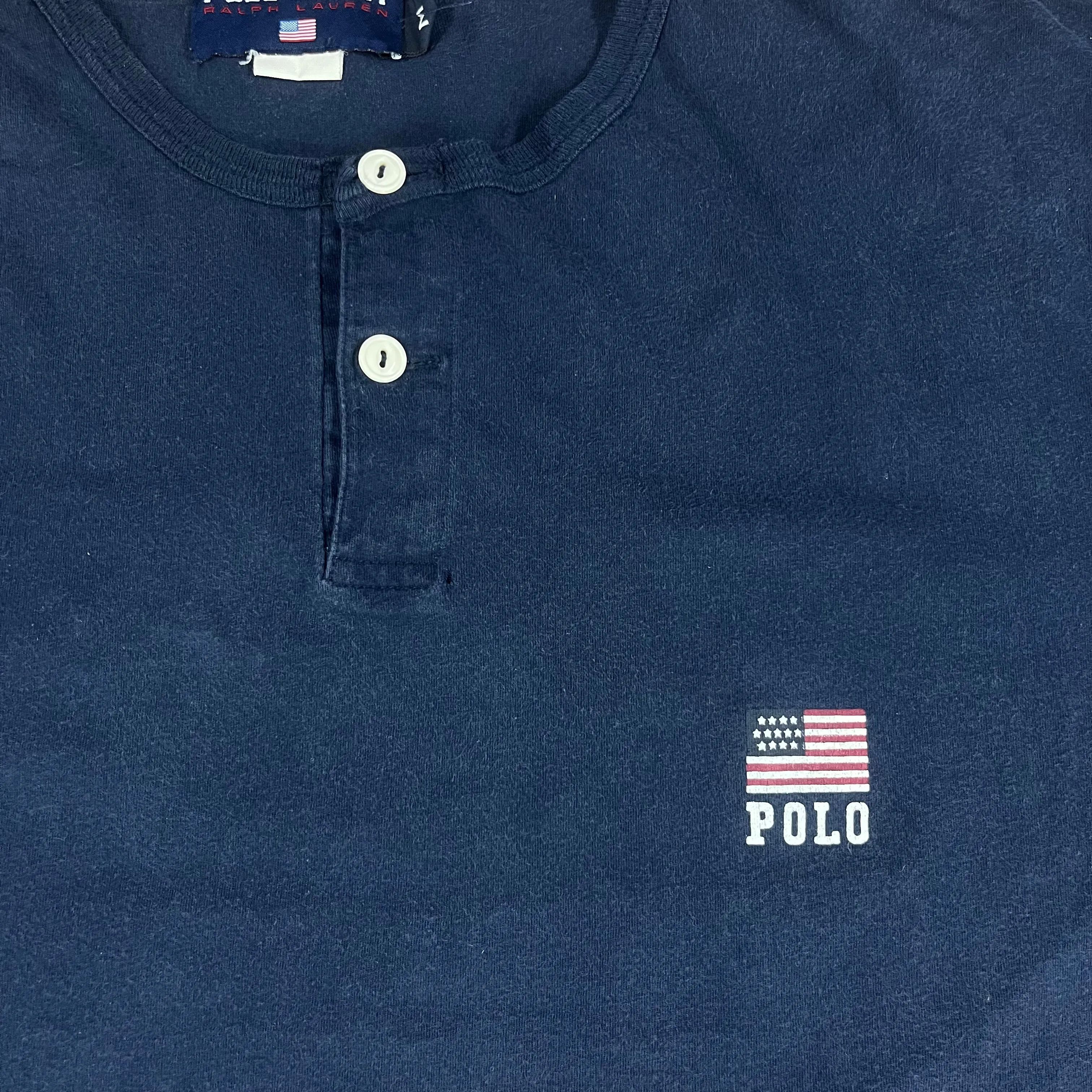 Vintage Polo Sport "USA" Henley T-Shirt