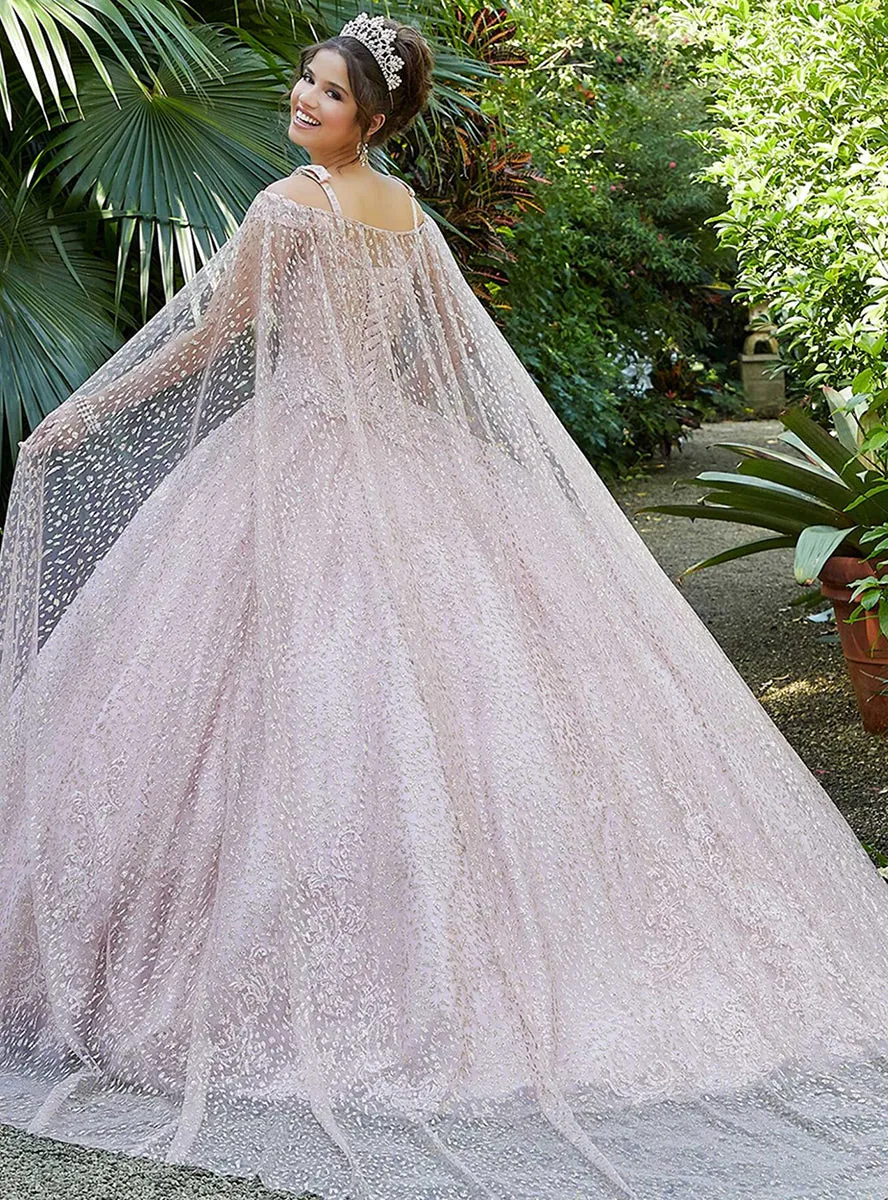 Vizcaya by Morilee Glitter Net Quince Cape 89299