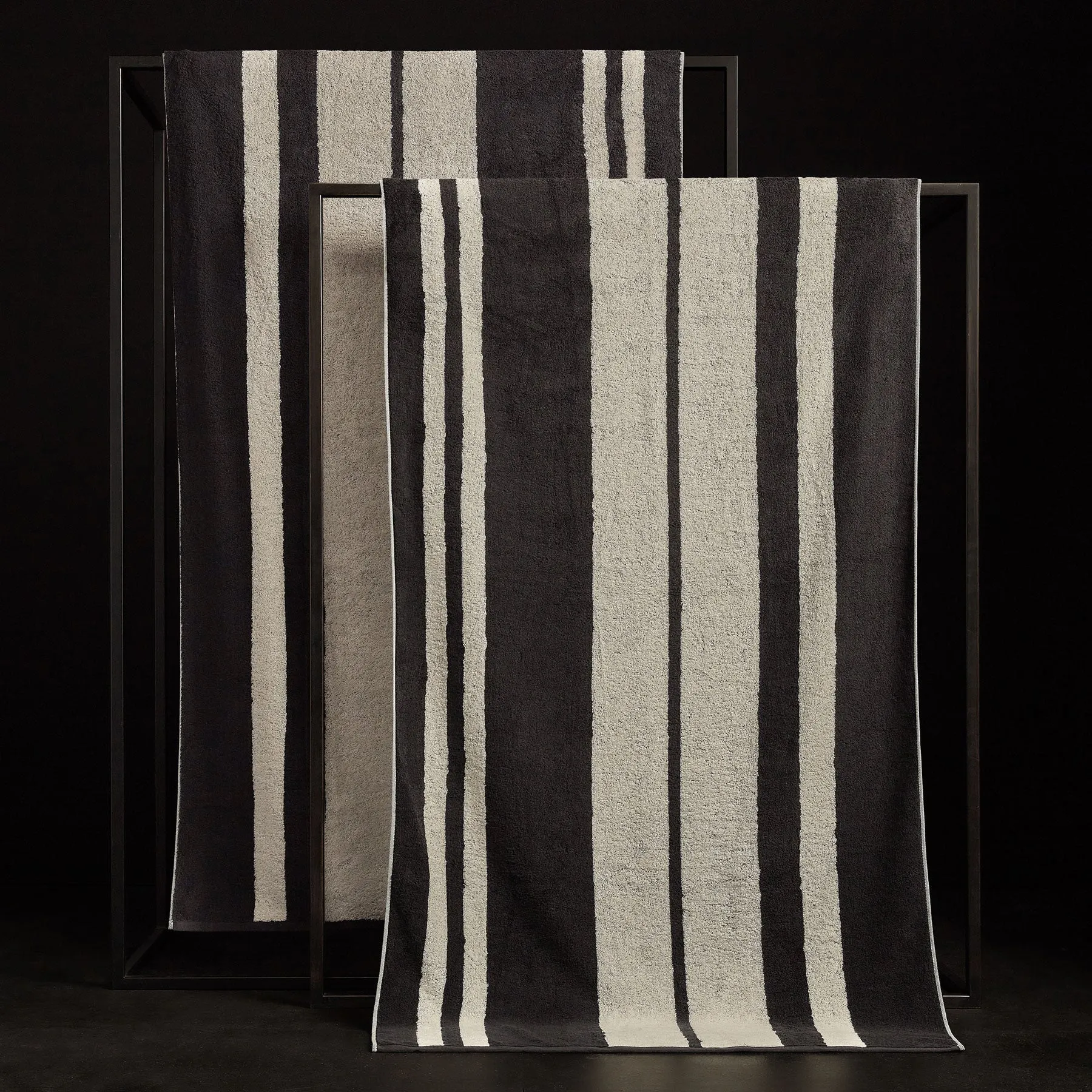 Wide Stripe Beach Towel - Abyss/Vintage White