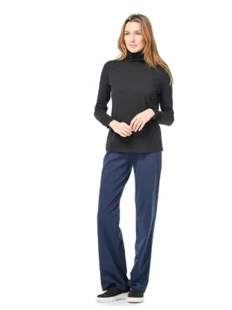 Women's Habitat | Ruched Pima Cotton Turtleneck Sweater | Black