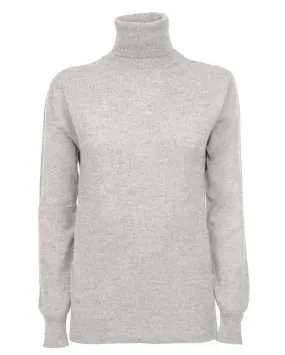 Women's Pure Cashmere Turtleneck Sweater Light Gray