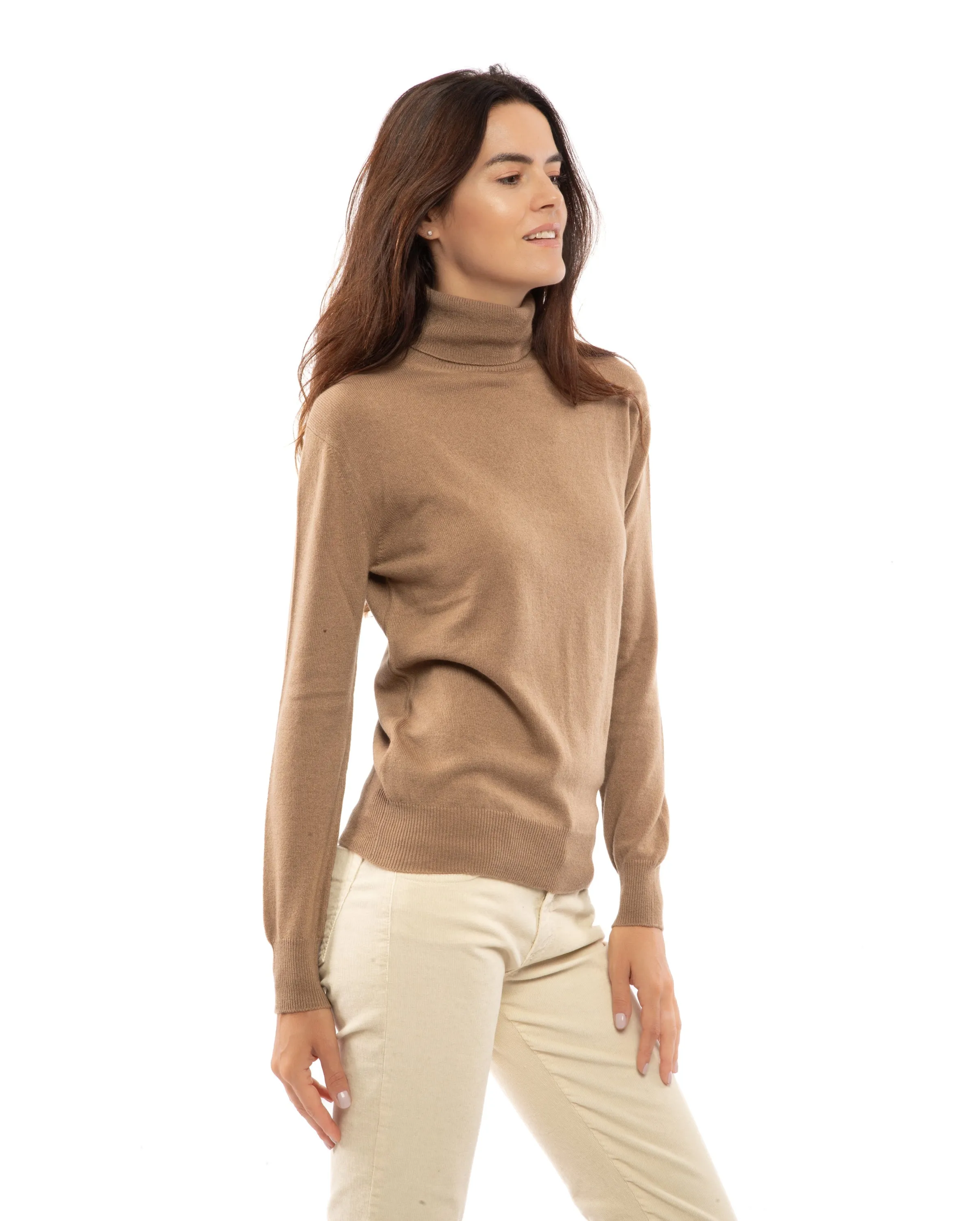 Women's Pure Cashmere Turtleneck Sweater Light Gray