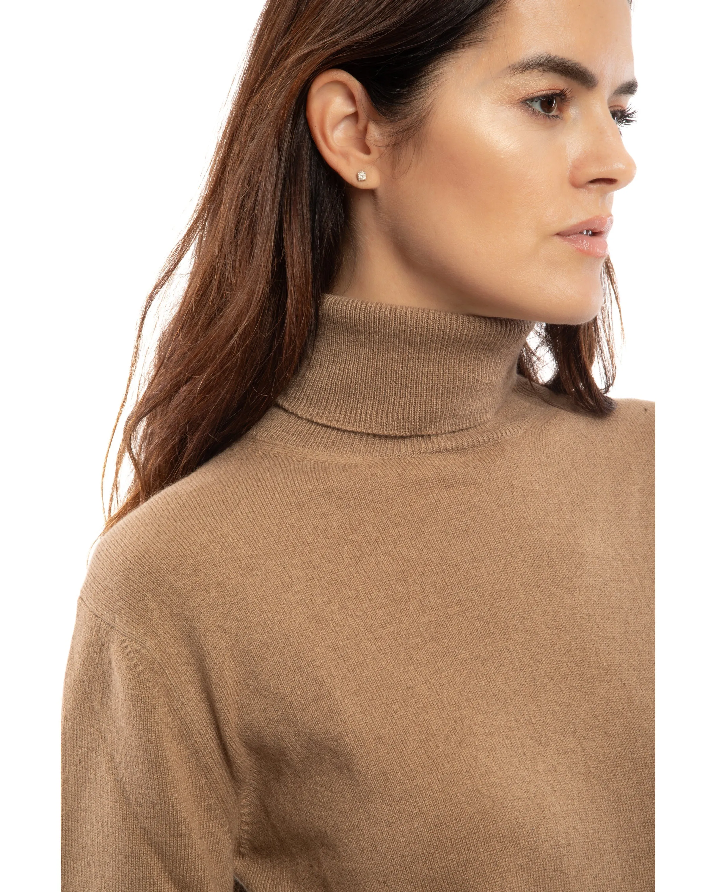 Women's Pure Cashmere Turtleneck Sweater Light Gray