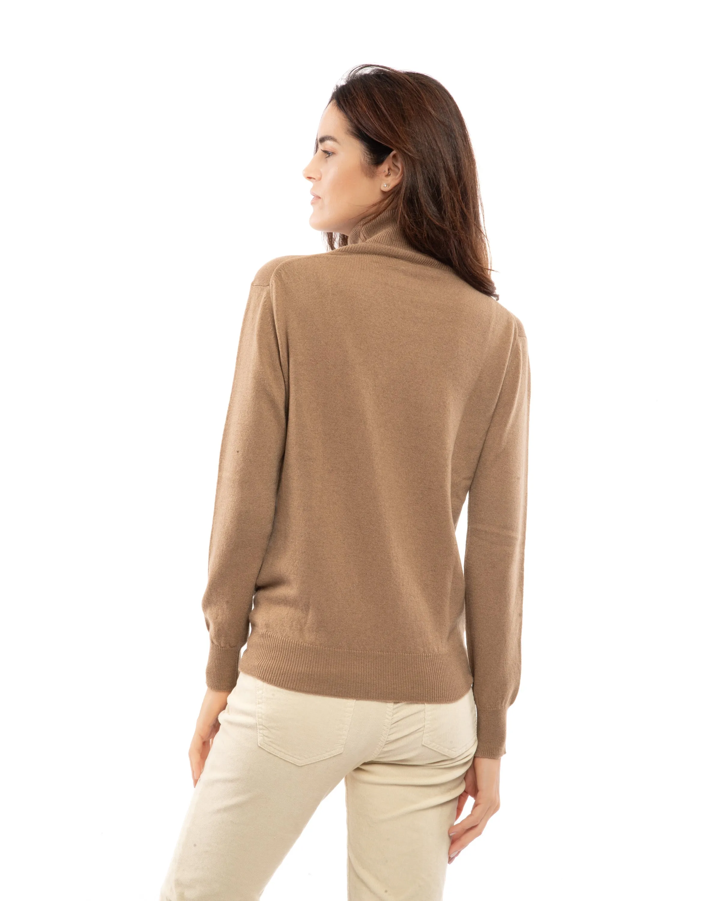 Women's Pure Cashmere Turtleneck Sweater Light Gray