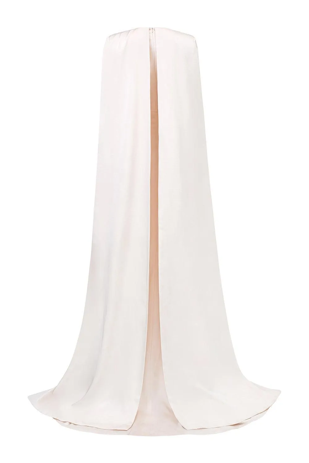 Zendaya Cape V-Neck Silk Floor Length Dress