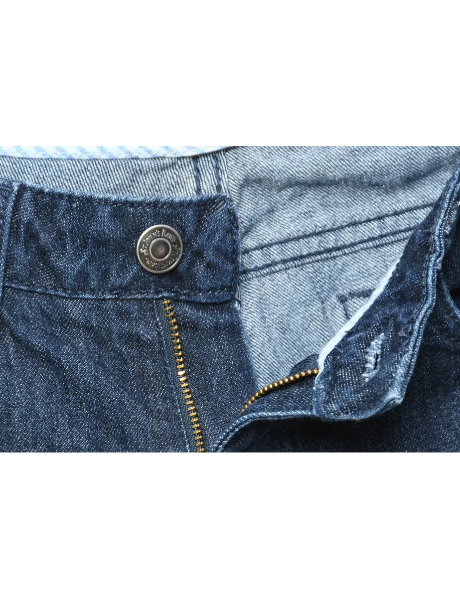 Zip-Front Medium-Wash Flared Jeans - W30 L30