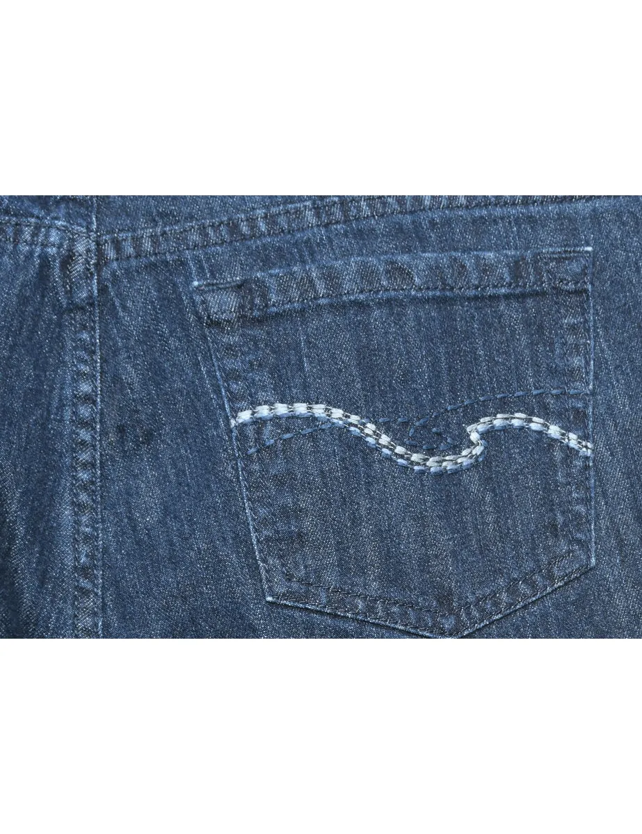 Zip-Front Medium-Wash Flared Jeans - W30 L30